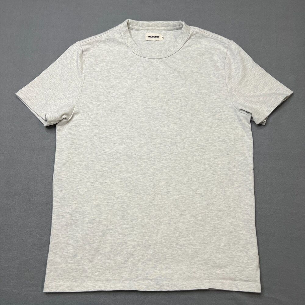 Taylor Stitch Heavy Bag T-Shirt Men 42 Heather Gray Cotton Short Sleeve Crew